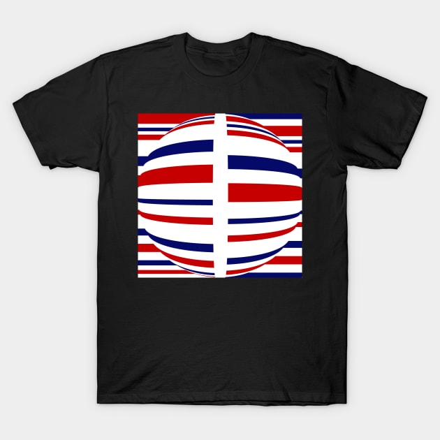 A red, white and blue globe T-Shirt by TiiaVissak